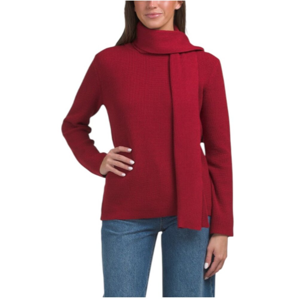 MILA MILANO 2pc Scarf And Pull Over Sweater Set